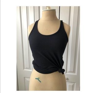 ABERCROMBIE & FITCH RIBBED BLACK TANK TOP SIZE S